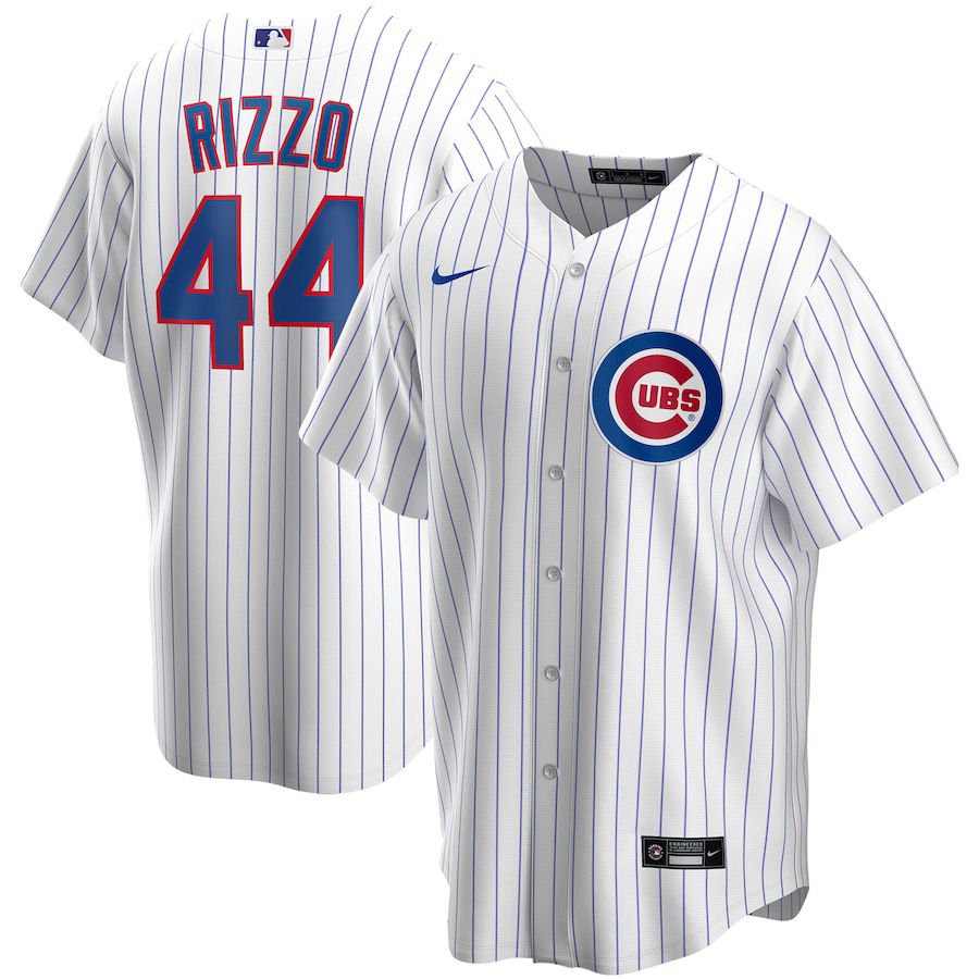 Mens Chicago Cubs 44 Anthony Rizzo Nike White Home Replica Player Name MLB Jerseys
